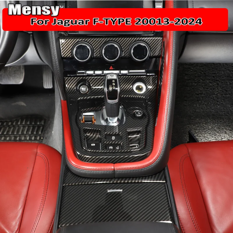 

For Jaguar F-TYPE 2013-2024 ABS Carbon Fibre Car Interior Gear Shift Console Decoration Cover Stickers Accessories