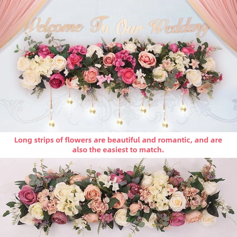 

Artificial rose arch silk flower table restaurant layout wedding rose wall road lead flower