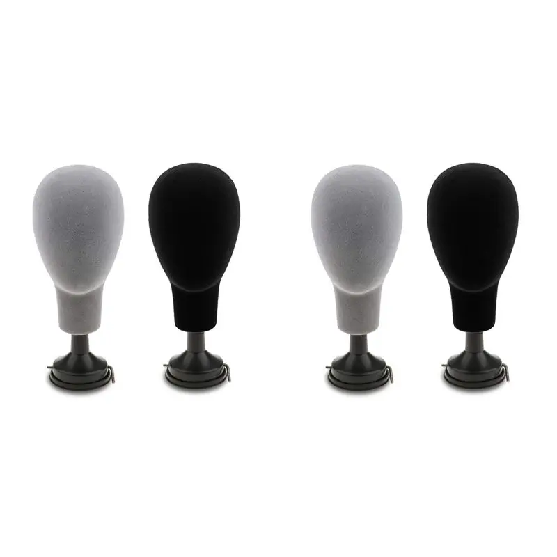 

AA05 4X Mannequin Head Model Wigs Cap Glasses Display Stand Holder Flocking Foam Head Male Female Mannequin Head