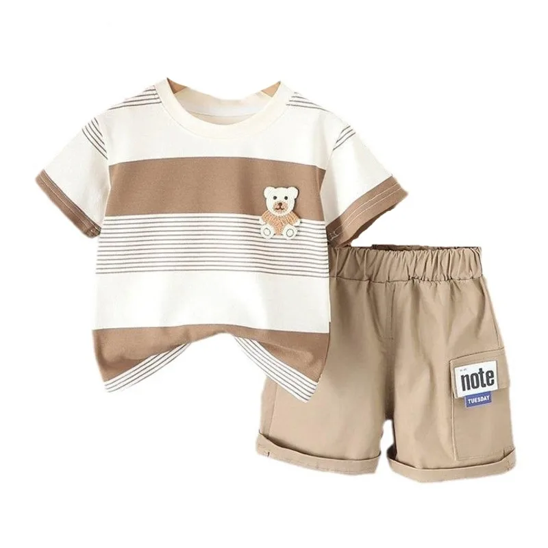 

New Summer Baby Girls Clothes Suit Children Boys Striped T-Shirt Shorts 2Pcs/Sets Toddler Fashion Casual Costume Kids Tracksuits