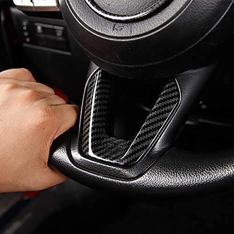 Super Sale Carbon Steering Wheel Trim Sequins, Steering Wheel Ring Logo Applique Cover,Car Accessories,for Mazda 3 6 Cx-4 CX5 CX