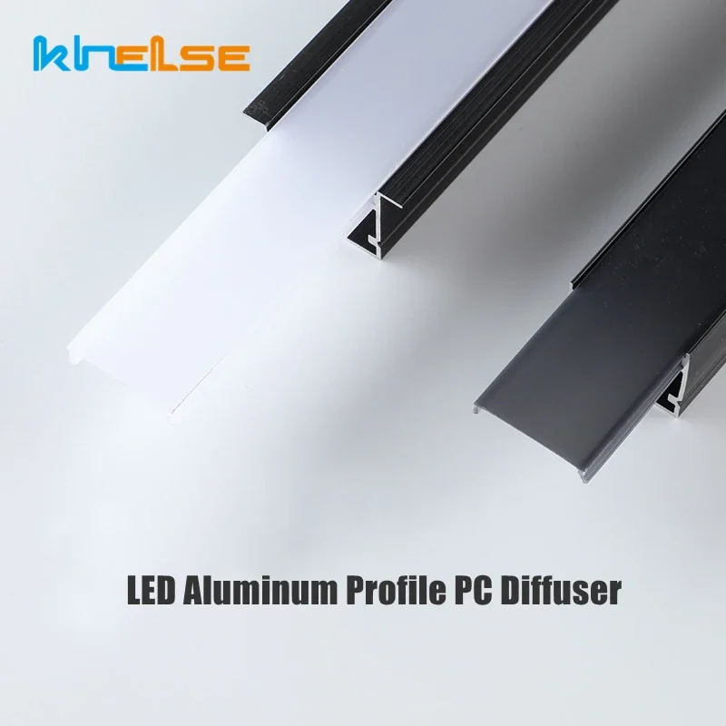 

0.5M LED Aluminum Profile Diffuser Milky White Black PC Cover for U/V/W/Y-shape Channel Hard Bar Strip Light Replace Lampshade