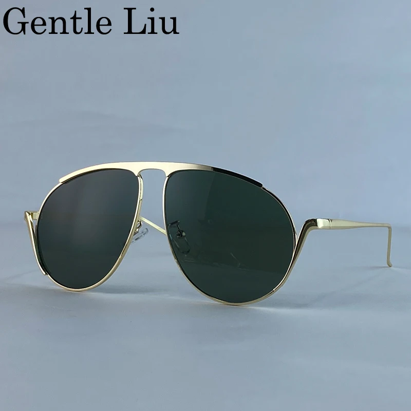 

Oversized Pilot Punk Sunglasses Women Big 2025 Luxury Brand Vintage Oval Metal Frame Sun Glasses For Ladies UV400 Shield Eyewear