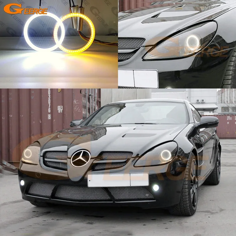 

For MERCEDES BENZ SLK CLASS R171 R172 Ultra Bright A/W Switchback DRL Turn Signal SMD Led Angel Eyes Kit Halo Rings