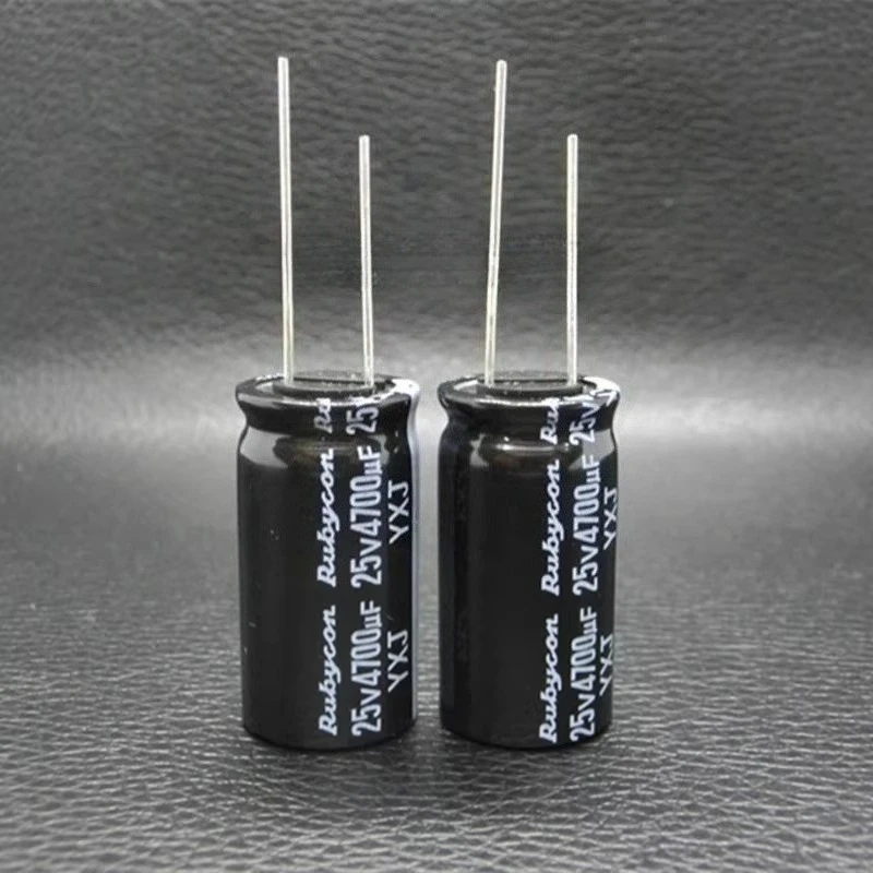 (2개) 루비콘 25v4700uF 알루미늄 전해 콘덴서 YXJ 고주파 장수명 16*31.5mm 4700uf25v 스루홀 고정형 콘덴서
