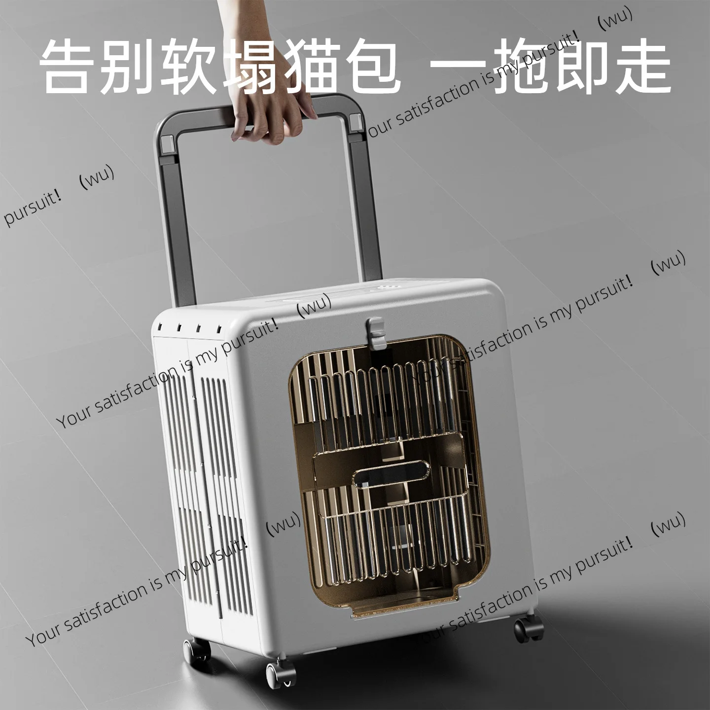 Foldable cat air case portable breathable out cage dog pet supplies large size trolley case out of the box