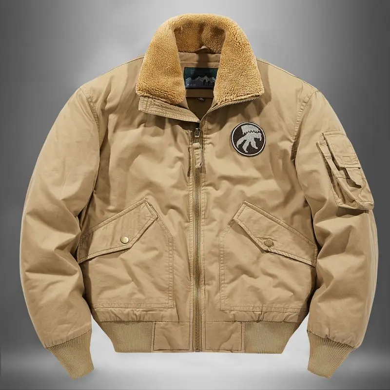 

Новая зимняя утолщенная мужская хлопковая стеганая куртка из чистого хлопка, повседневная универсальная свободная куртка большого размера из пилота