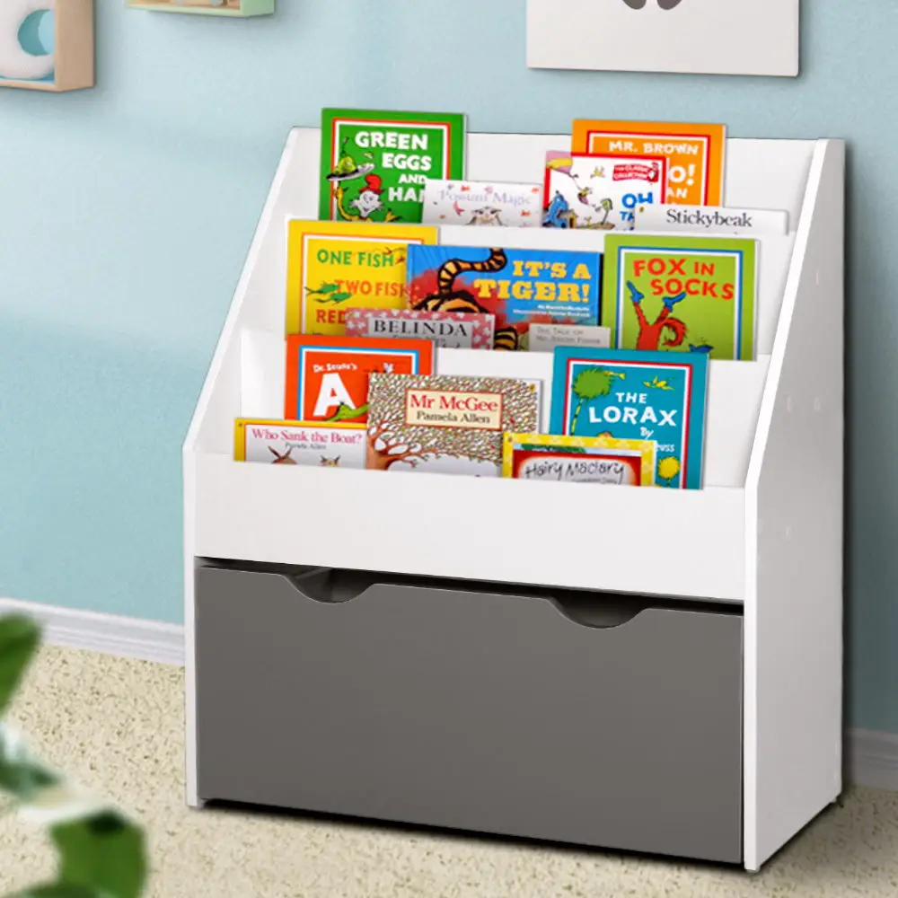 Keezi 3 Tier Kids Bookshelf and Magazine Rack