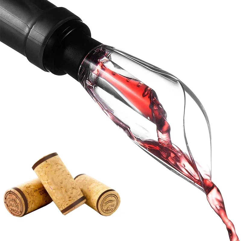 Magic Wine Decanter Red Wine Aerating Pourer Spout Decanter Wine Aerator Quick Aerating Pouring Tool Pump Portable Filter