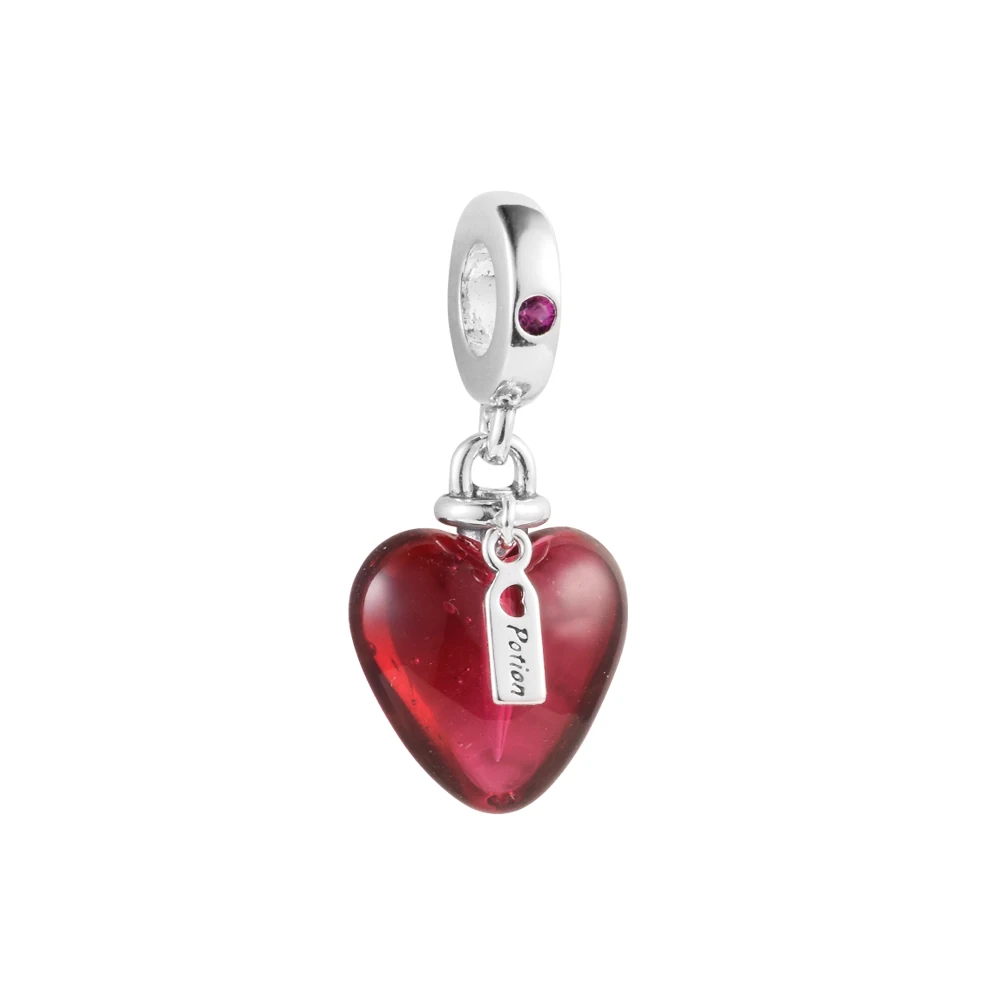 

Fits Pandora Bracelet 925 Sterling Silver Love Potion Murano Glass Heart Dangle Charms Beads for Women Jewelry 2023 New in