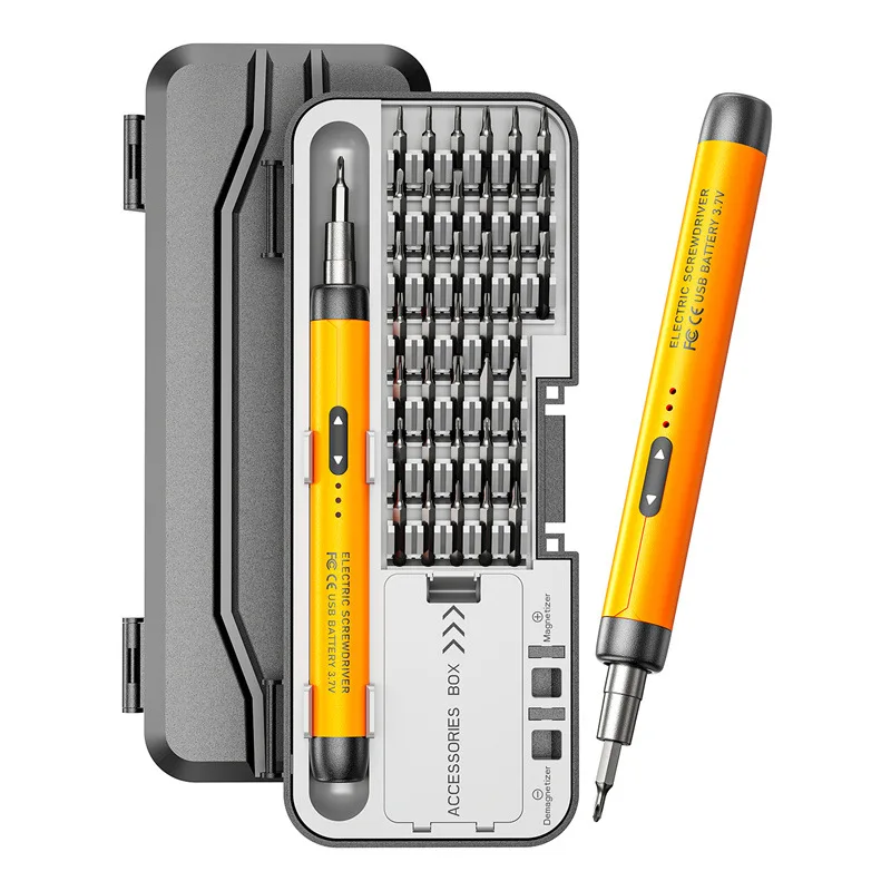 46-in-1 Mini Cordless Electric Screwdriver Kit with Magnetic Bits USB-C Charging Forward Reverse for Electronics Repair Home Use