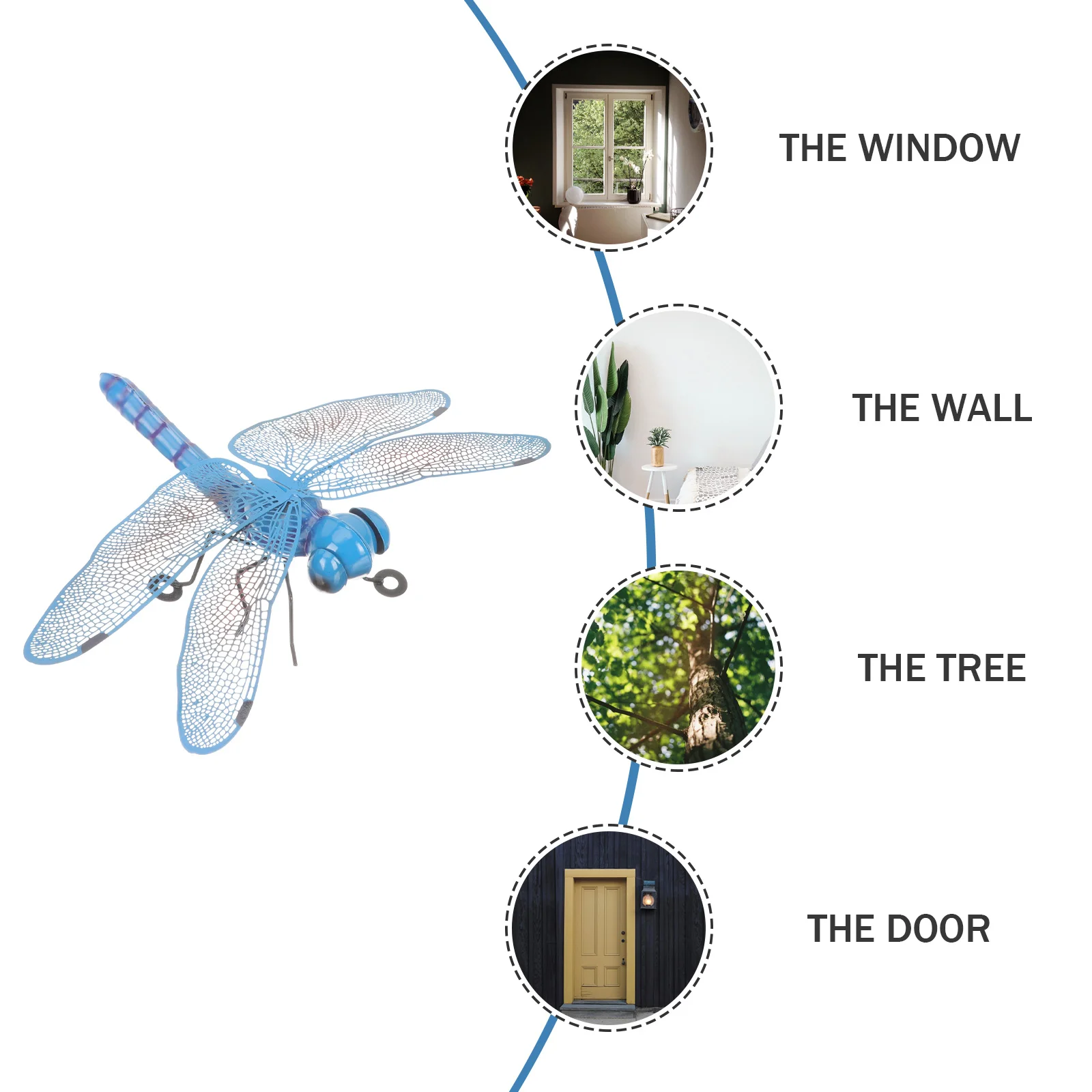 

Dragonfly Wall Decoration Iron Craft Metal Art Home Garden Hanging nament Bright Color Design Durability Practicality