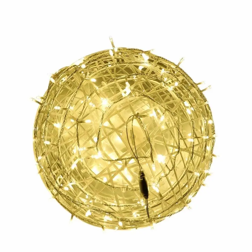 Flashing Rattan Ball Fairy Light String Waterproof LED Landscape Tree Lighting Dia20/30/40CM 220V Tree Hanging Light Outdoor