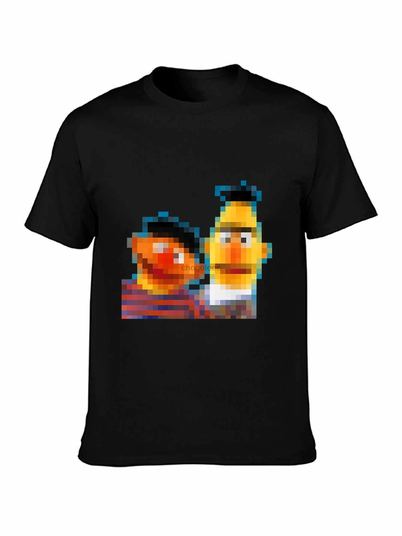 Men t-shirt Pixelated Bert And Ernie Retro Design tshirt Women t shirt