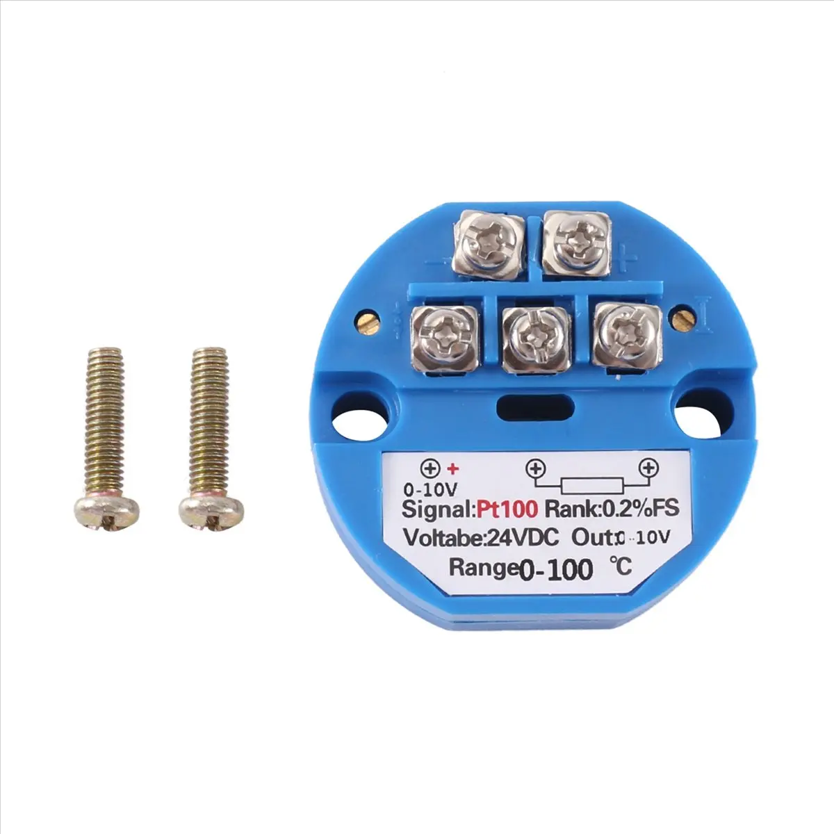 A77K PT100 Type to 0-10V 0-100 Degree RTD Input 0-10 a Output DC24V Thermal Resistance Temperature Transmitter