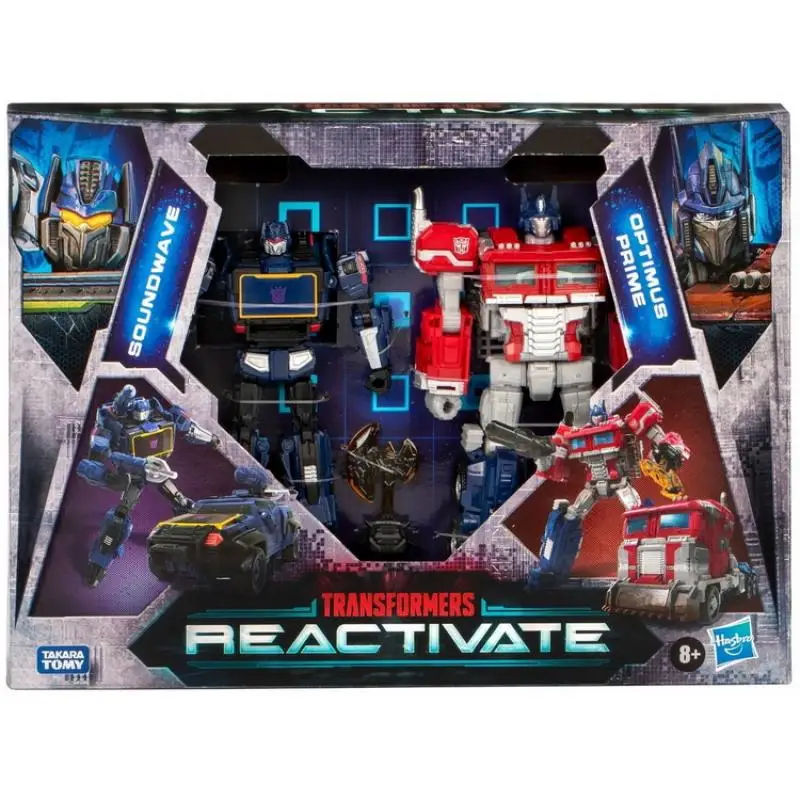 TAKARA TOMY Transformers: Reativar inspirado em videogame Optimus Prime e Soundwave 2 pacotes de bonecos de ação de 6,5 polegadas para presente F0384