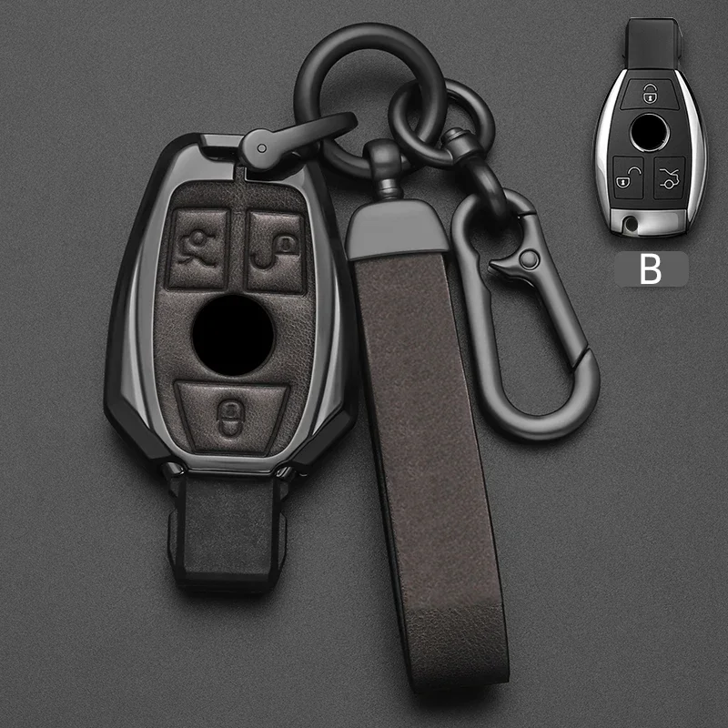 

Alloy Style Car Key Case Cover Shell Fob For Mercedes Benz A C E S Class W203 W204 W212 W213 W176 Keychain Accessories