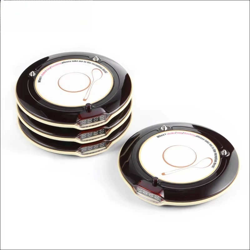 Cafe Buzzer Wireless Queue Calling Paging System Customer Service Bell Pager Restaurant for Vibration Transmitter