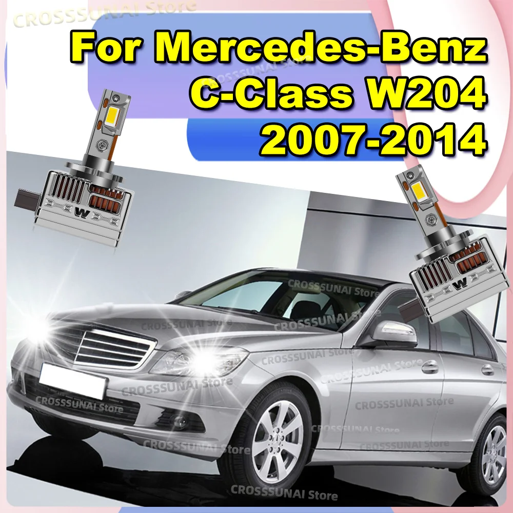 

2PCS Powerful LED Headlight Bulbs 6000K Plug and Play Replace Car Lights For Mercedes Benz C Class W204 2007-2014 2011 2012 2013
