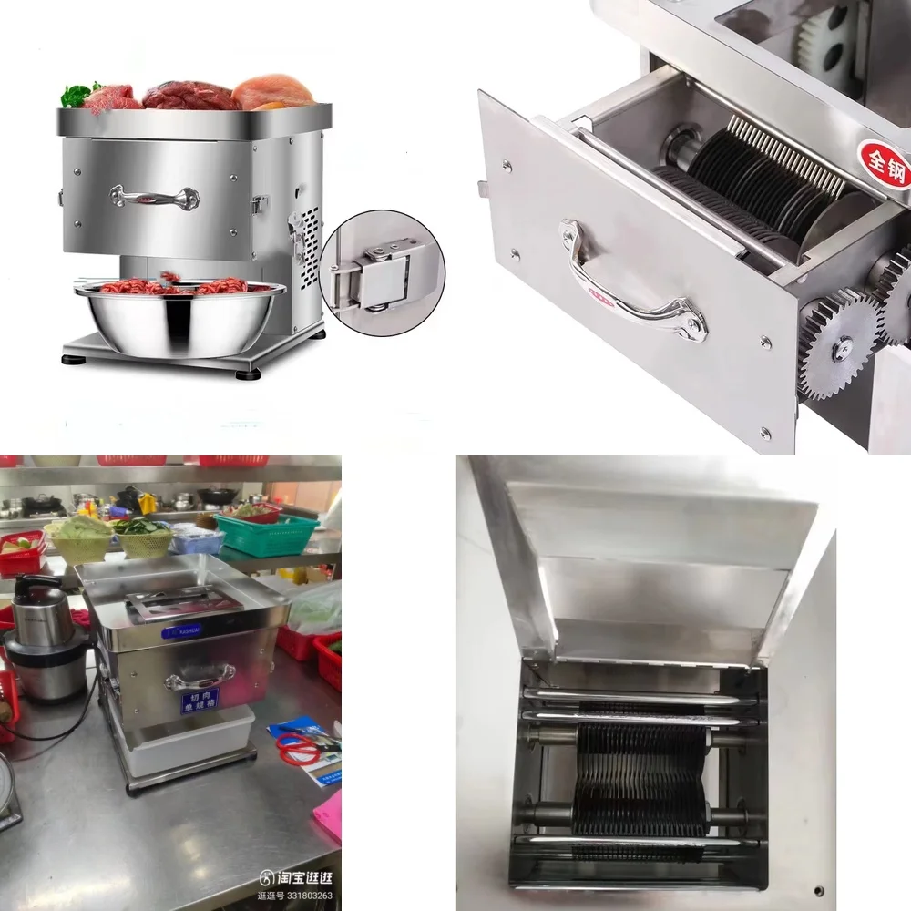 Fully Automatic Stainless Steel Meat Slicer Vegetable Slicer for Commercial Kitchen Home Use Food Slicing Machine Electric