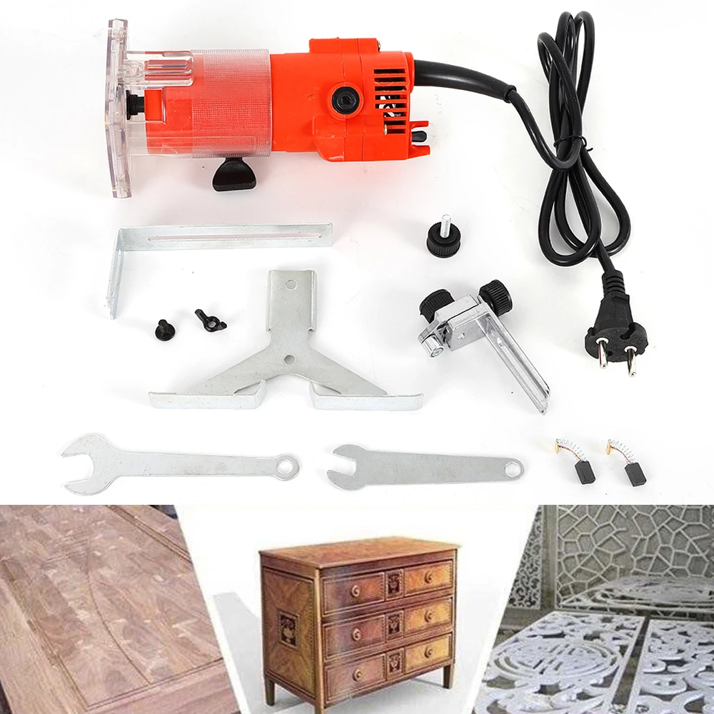 300W Elektrische Trim Router 1/4 "Collet Handheld Trimmer 30000 Rpm Voor Houtbewerking
