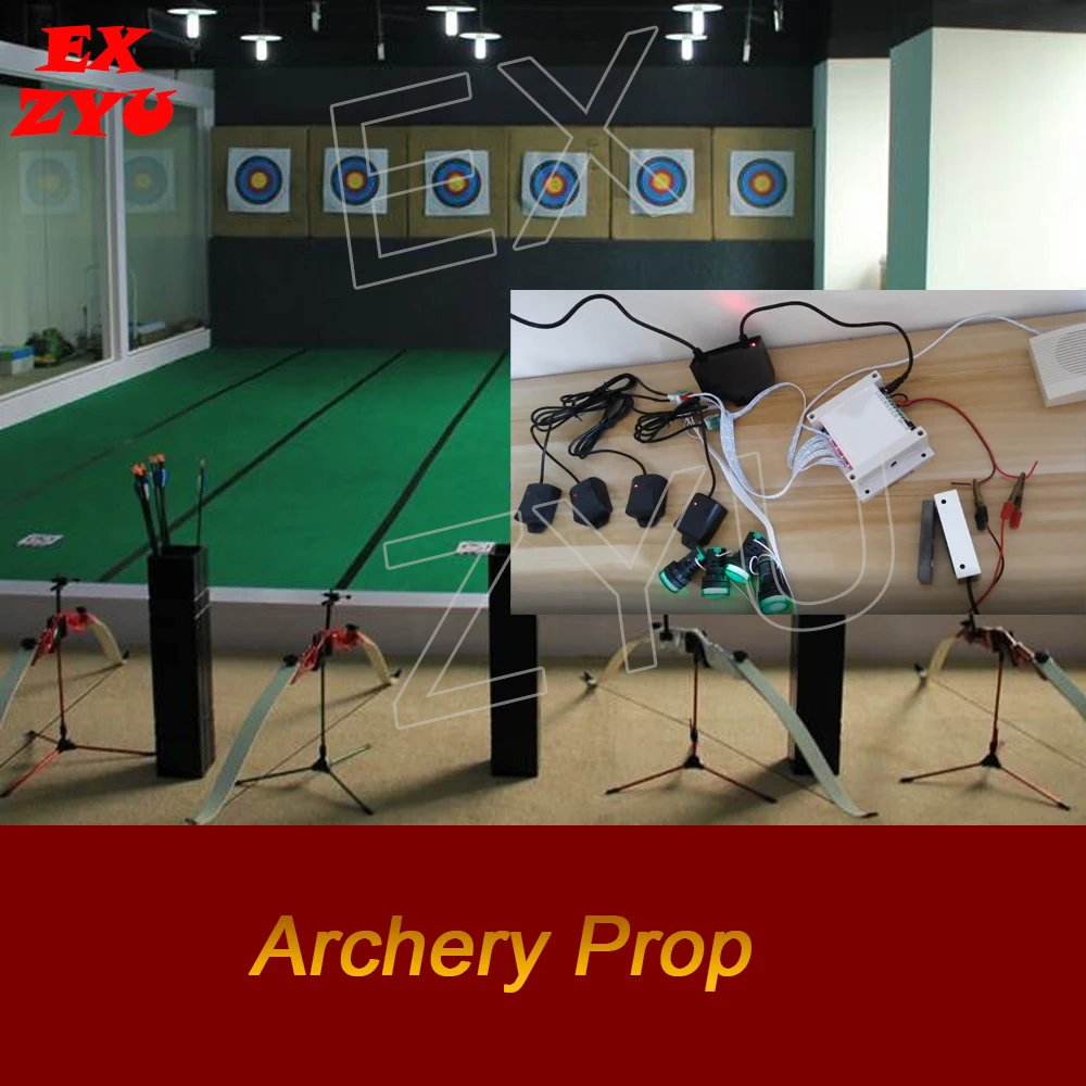 Escape Room Props Archery Prop Shoot the 4 arrows with light indicators to open the door adventure chamber room EX ZYU