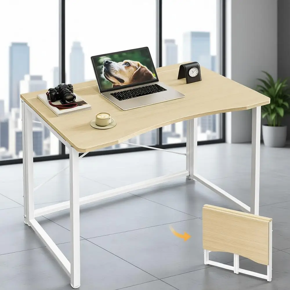 

Compact Folding Desk for Small Spaces, 31.5 Inch Portable Computer Table, Ideal for Home Office, Study, Bedroom, Dorm, Space-Sav