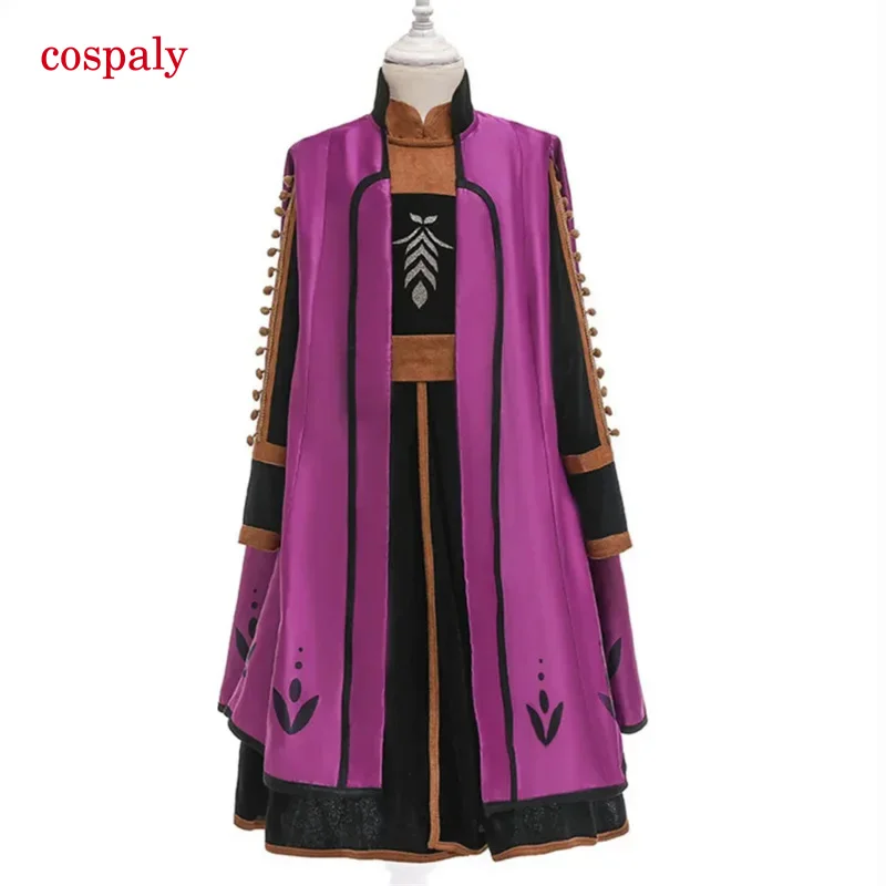 A 2023 New Cossky Princess Anna Kids Cute Dress Children Skirt Coat Suits Halloween Party Cosplay Costume