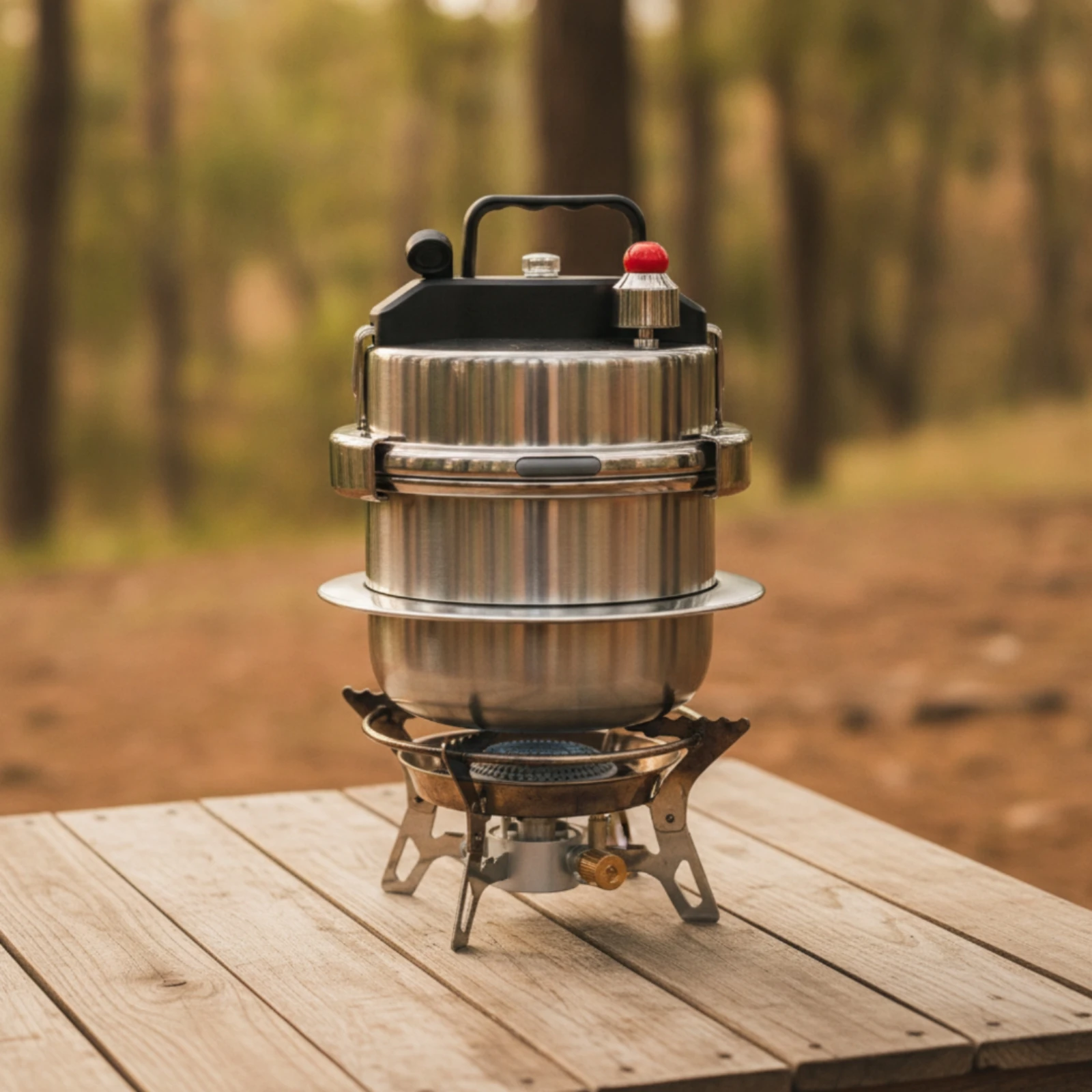 Pressure Cooker with Locking System Easy to Clean Pressure Cooker Pot Compact Cookware Safe for Campers, Camping, Picnics