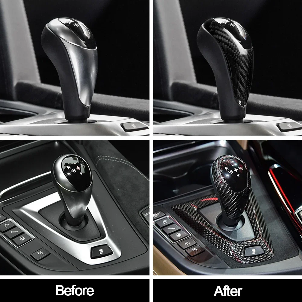 

1pcs Carbon Fiber Black Center Console Gear Shift Knob Trim Cover For BMW M2 F87 M3 F80 M4 F82 M5 F83 F10 F85 X5M F86 X6M F12