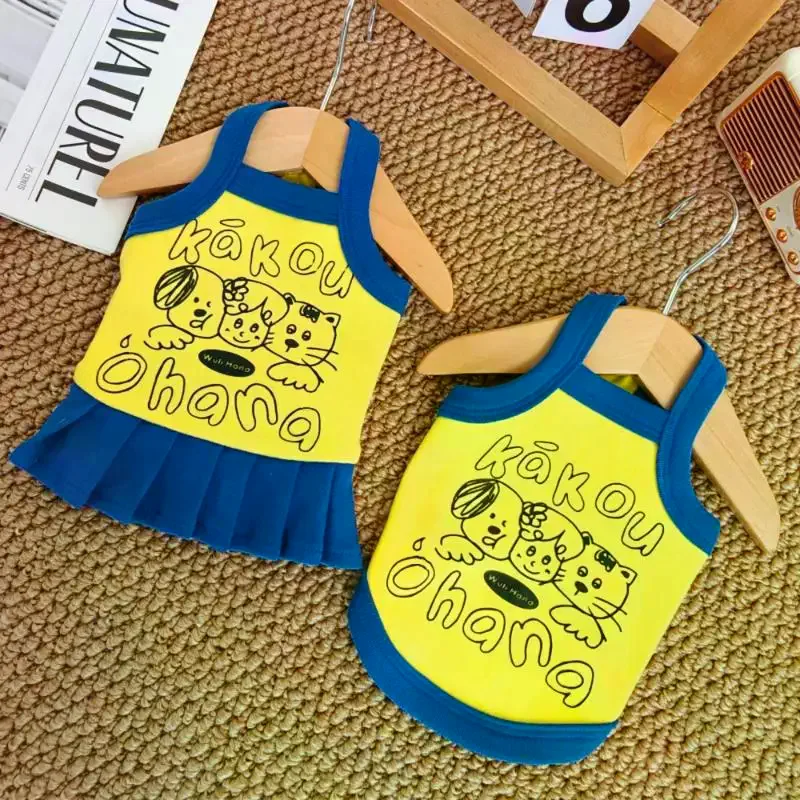 Dog Princess Dress Summer Skirt Sling Outfit Cute Ice Cream Print Thin Pet Dress for Small Puppy Girls