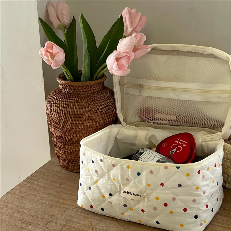 

Cosmetic pouch mini spot zipper bag travel makeup pouch