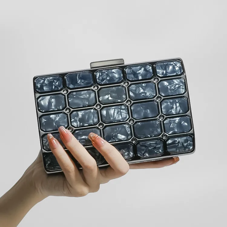 Fashionable Acrylic Clutch Shoulder Bag for Women Elegant Small Square Handbag Evening Bag Stylish Trendy Ladies Purse