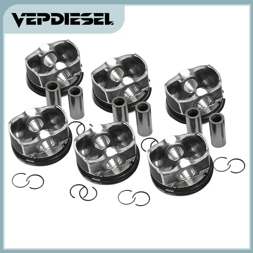 

6 Set Engine Pistons Rings Kit W/Φ84mm For 2006-2013 BMW E82 E90 E60 E89 E71 135i 335i 535i 740i N54B30 11257610295 11257577586