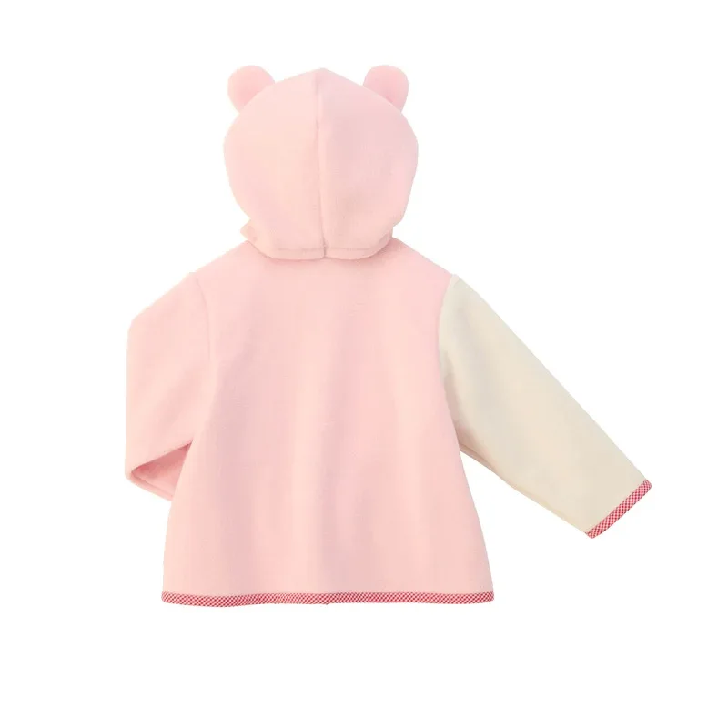 سترة بغطاء للرأس من الصوف الشتوي للفتيات مع تطريز زهور أرنب لطيف، ملابس خارجية دافئة ومريحة للفتيات الصغيرات في الخريف #3