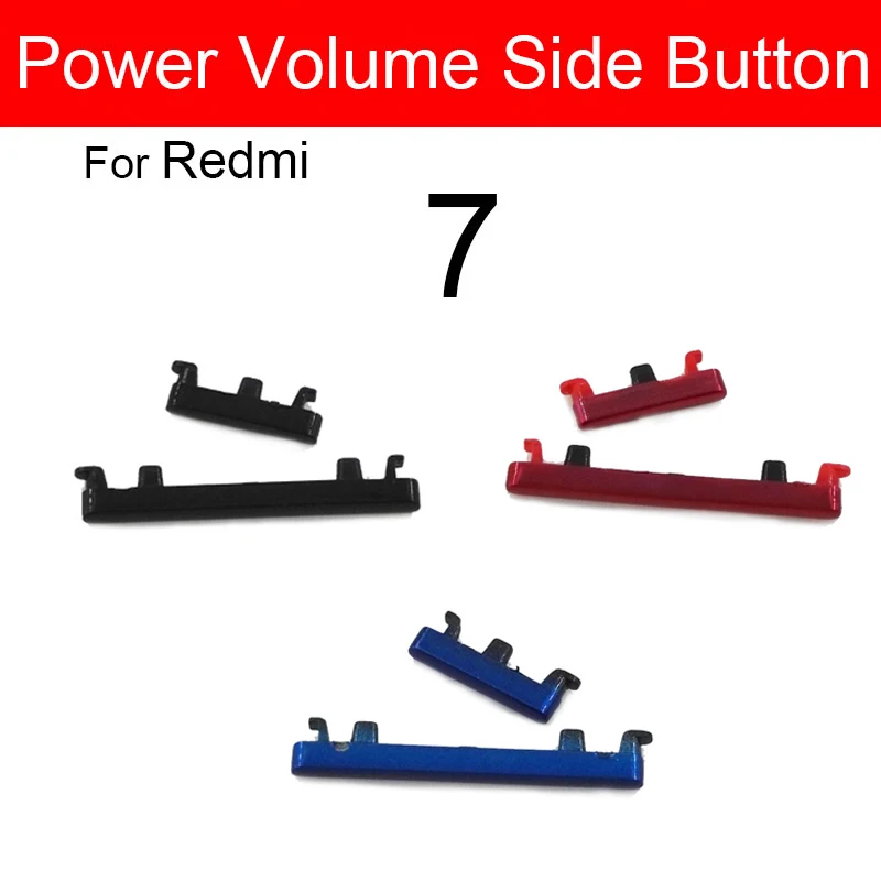 Bouton latéral de commande de Volume et marche/arrêt pour Xiaomi Redmi 7 8 7A 8A, pièces de rechange