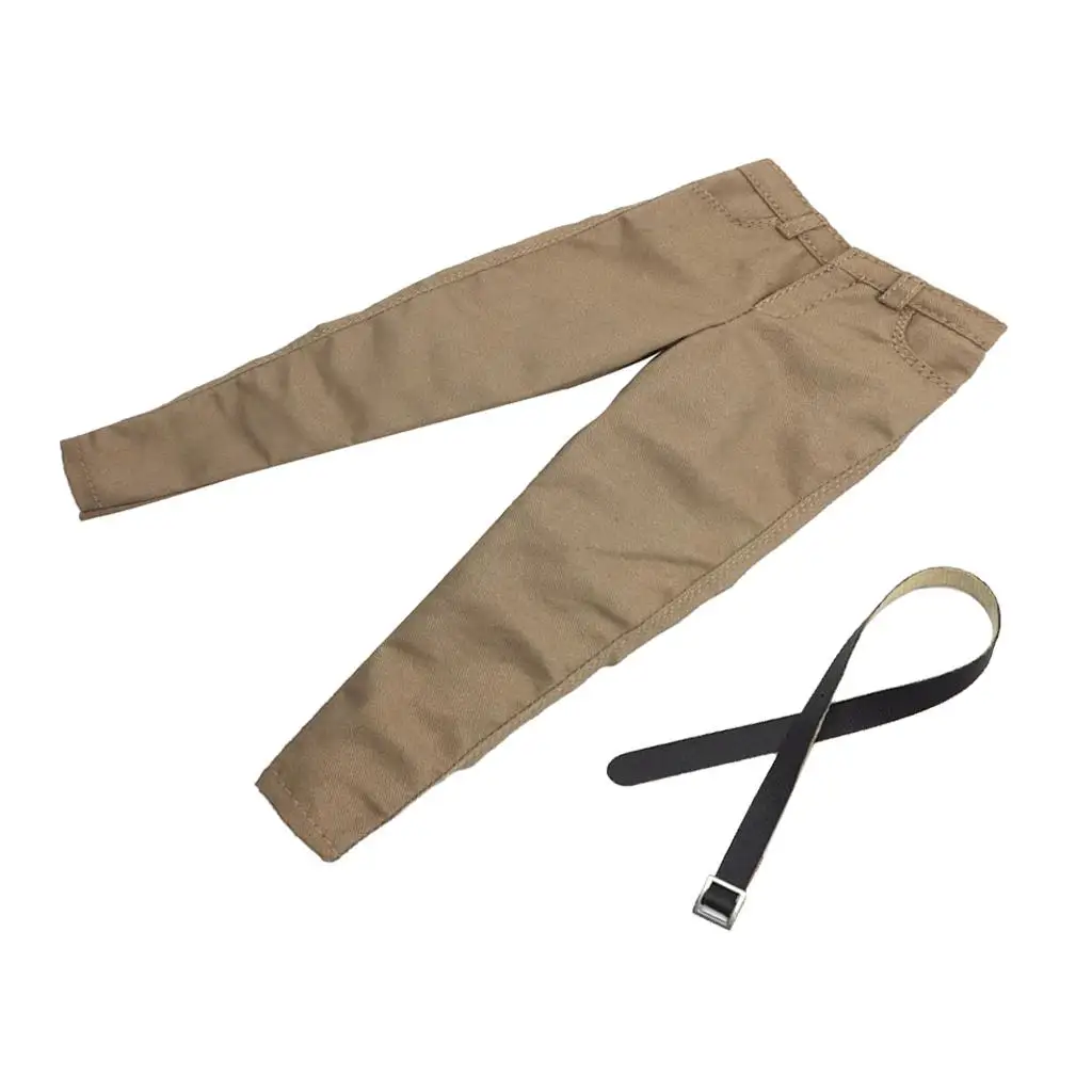 1:6 Scale Male Khaki Trousers w/ Belt for 12'' Action Figure TC Dragon