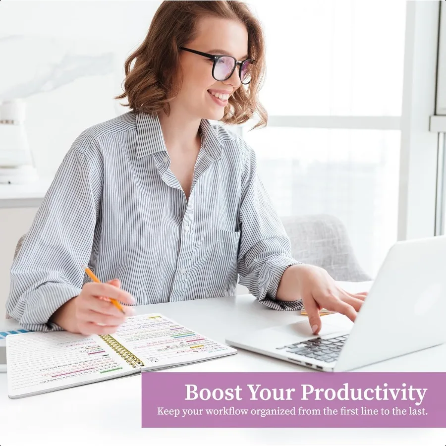 مجموعة جمالية مكونة من 3 دفاتر ملاحظات حلزونية للعمل مقاس A5 مجلة مبطنة بشكل جميل للنساء دفاتر يومية مسطرة للكلية P #5