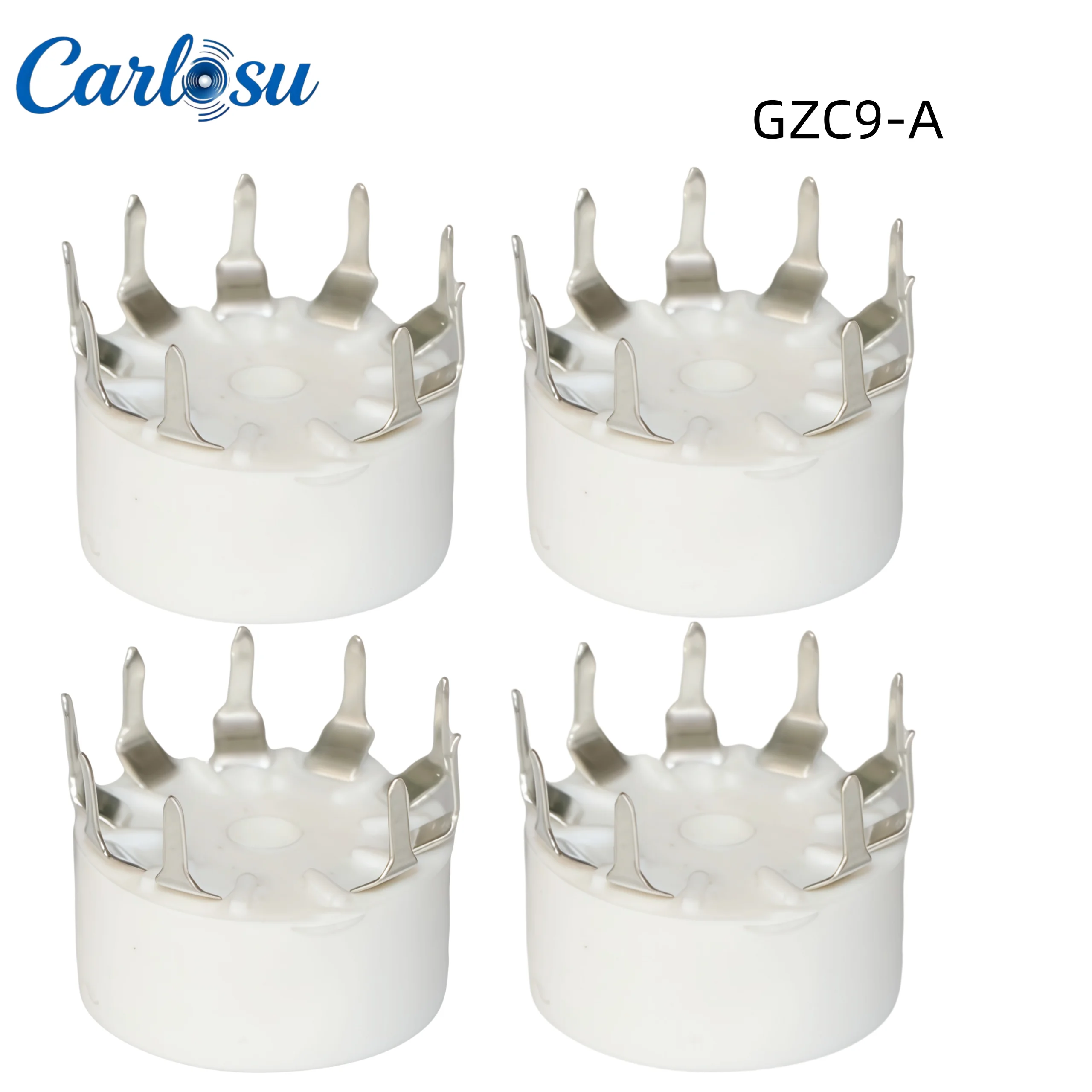 10PCS Ceramic 9‑Pin Small Tube Socket GZC9‑A‑G, PCB Mount Pins for 12AX7 6P14 6N1, High‑Fidelity Vintage Audio Amplifier DIY