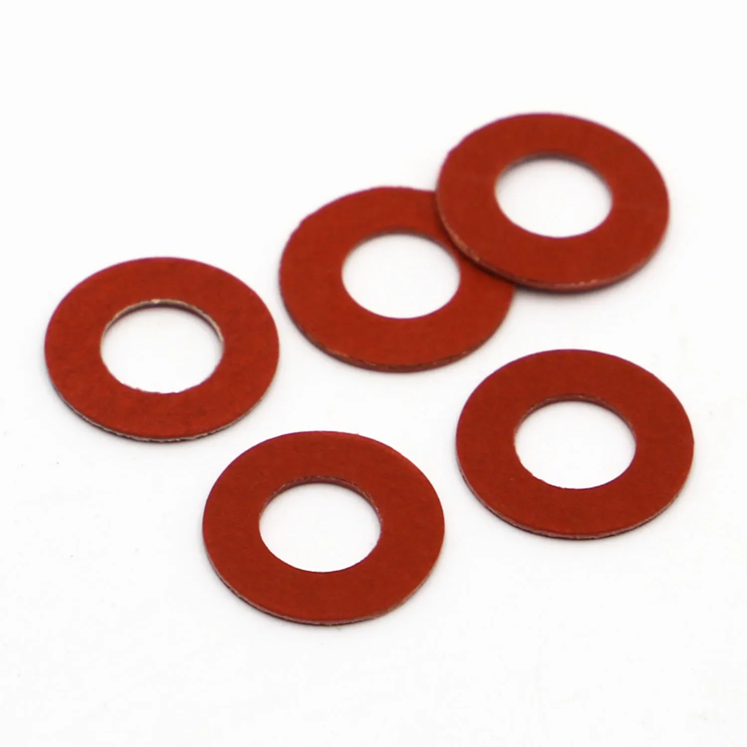 20-100pcs Red Steel Paper Insulating Flat Washer Insulation Plain Gasket Pad Ring Spacer M2 M2.5 M3 M4 M5 M6 M8 M10 M12 M14 M16