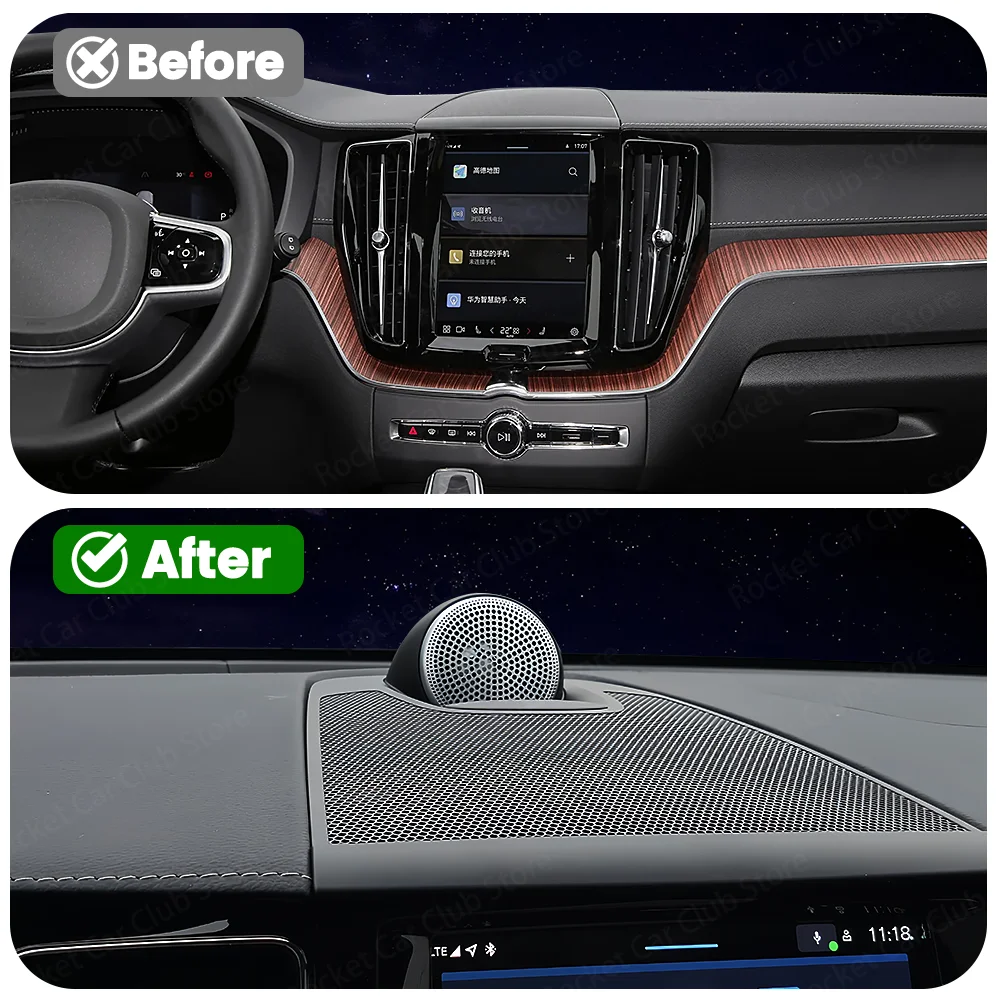 For Volvo Xc60 2017-2025 Car Center Speaker Plug and Play Cutting Free Central Instrument Panel Center Mounted