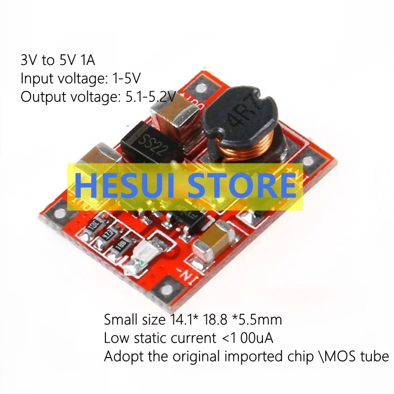 Efficiency up to 96% DC-DC booster module 3V 5V 1A booster plate circuit Mini