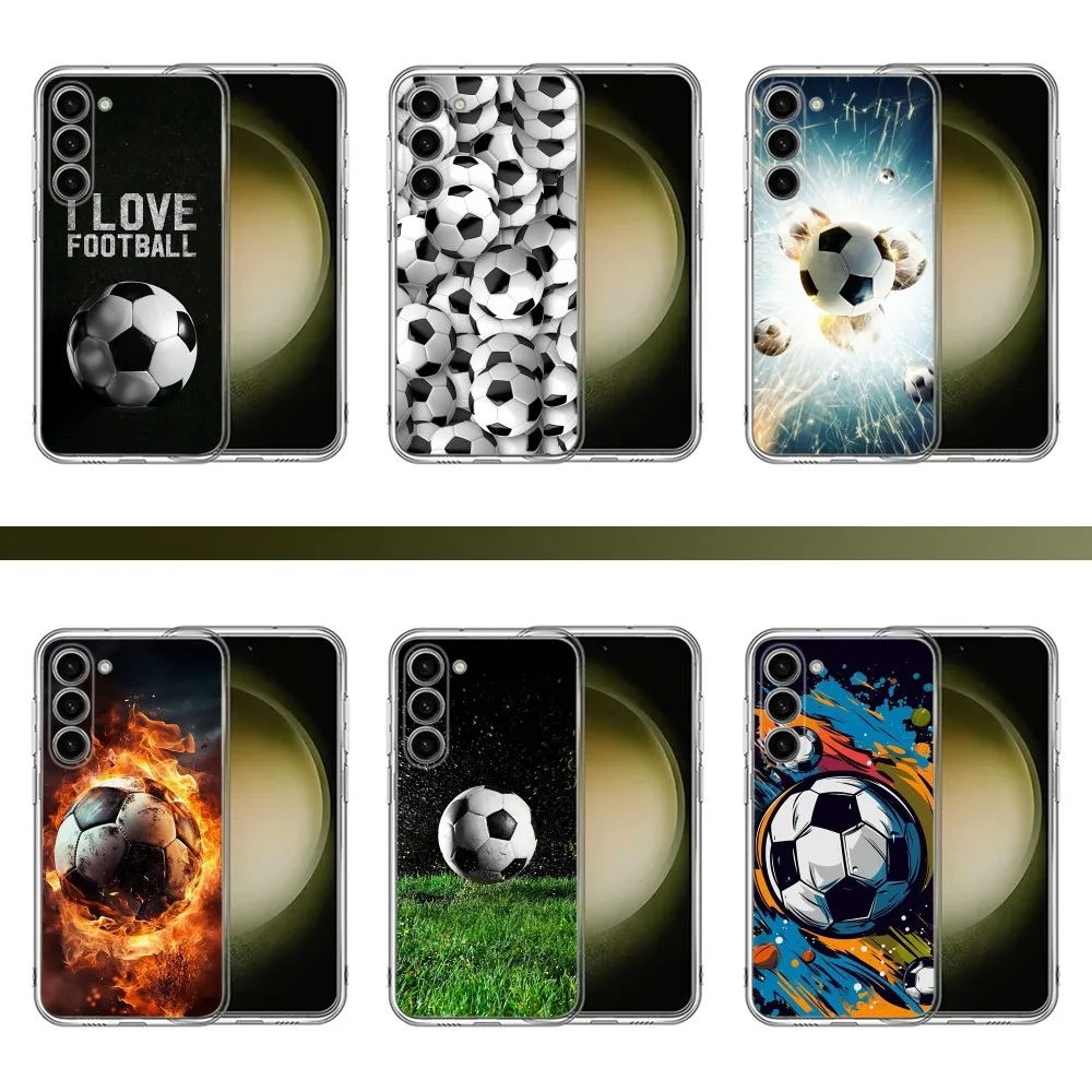 Football Soccer Ball Phone Case For Samsung Galaxy A71,70,52,40,51,31,A50,21S,30S,Note20,Transparent ,Cover