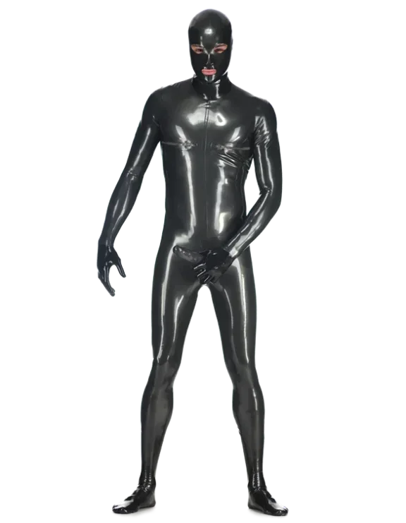 

New Latex 100% Rubber Catsuit Suit bodysuit Includes gloves, socks and headgear Gummi Mask 0.4mm Party