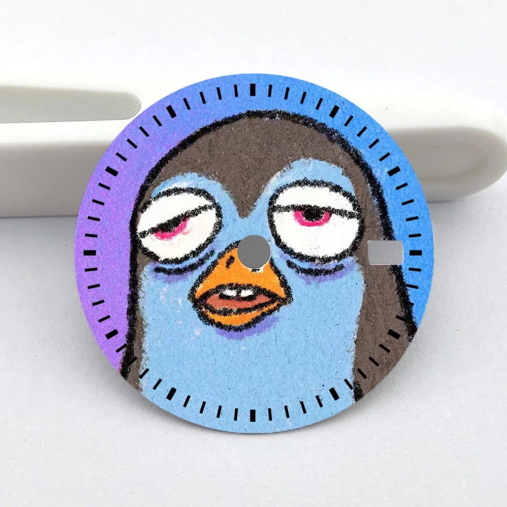 28.5mm NH35 dial Decadent animal Abstract creative cartoon dial for NH35 Movement DIY Watch replacement parts Men's watch dial