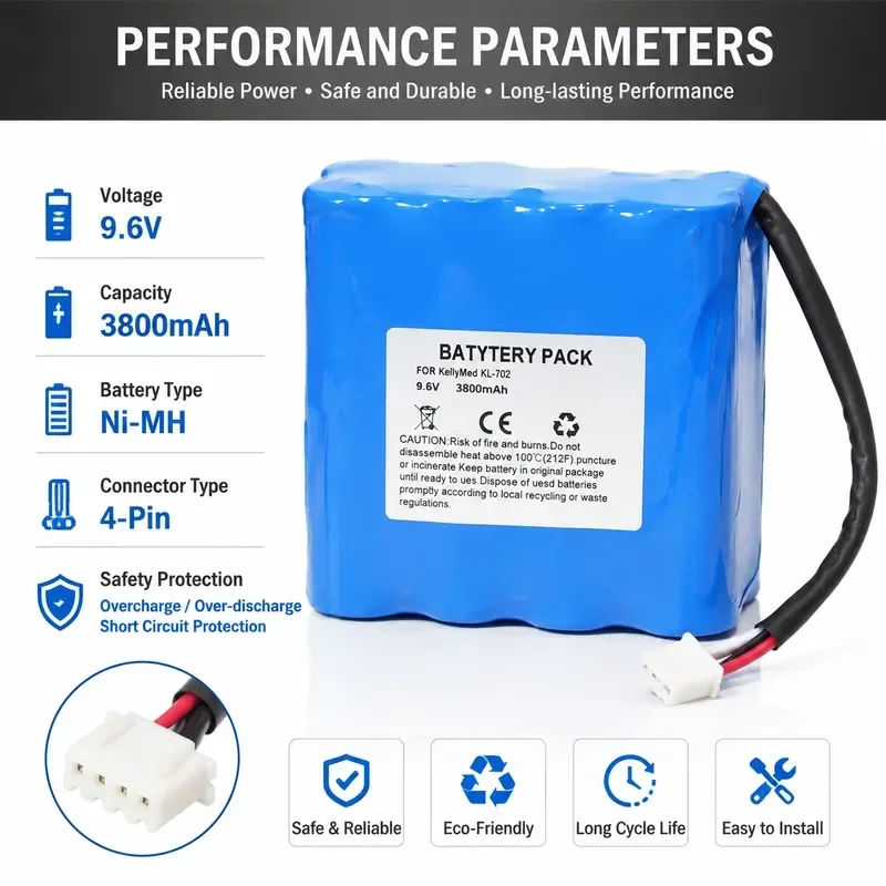 [New] Rechargeable Battery for Kellymed Keli Jianyuan KL-702 Syringe Pump Replacement Power Supply with Medical Infusion
