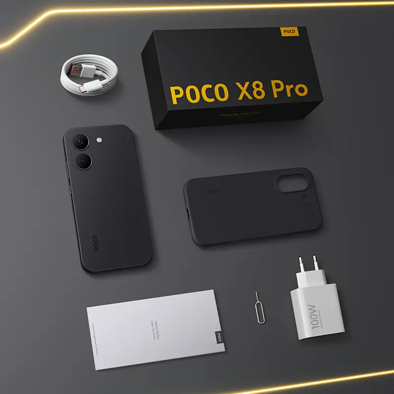 هاتف شاومي POCO X8 Pro نسخة عالمية بشاشة 6.59 بوصة 1.5K بمعدل تحديث 120Hz AMOLED وكاميرا 50 ميجابكسل ومعالج Dimensity 8500-Ultra وبطارية 6500 مللي أمبير - 6