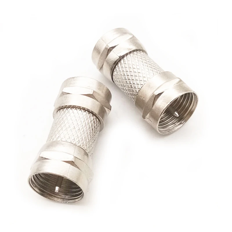 1PC F Type Male to F Male plug Straight Zinc Alloy Adapter RF Coaxial TV SAT Connector