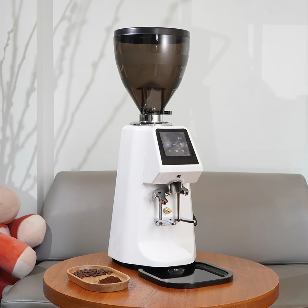 Professionele commerciële elektrische koffiemolen met grote capaciteit 74 mm snijder Roestvrijstalen koffiemolen voor winkel RV Home