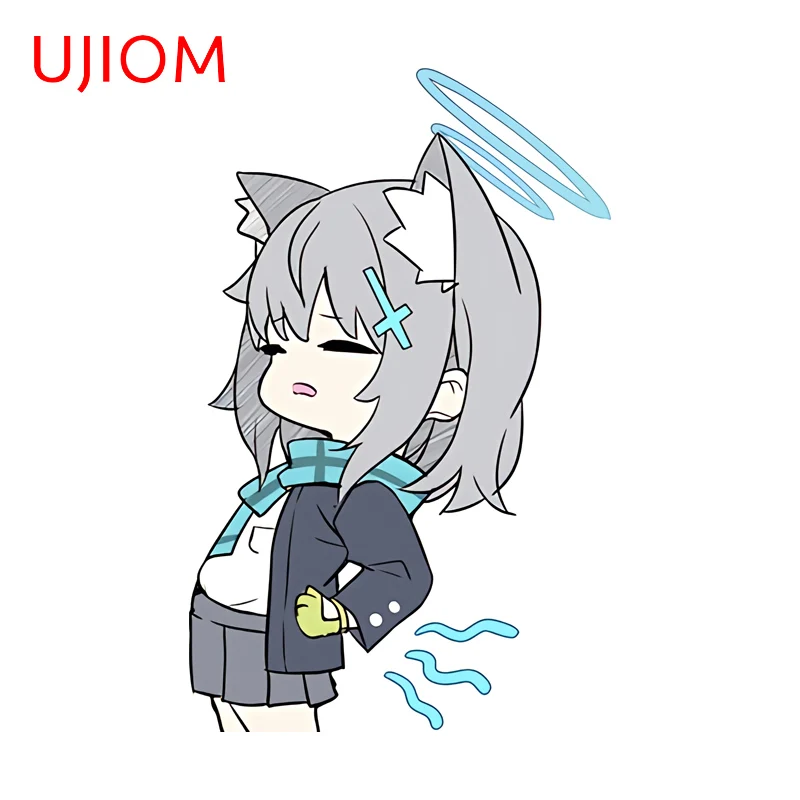 UJIOM Blue Archive Cute Little Girl Wall Sticker Funny Clothes Dryer Occlusion Scratch PVC Decal Toolbox Adhesive Wallpaper